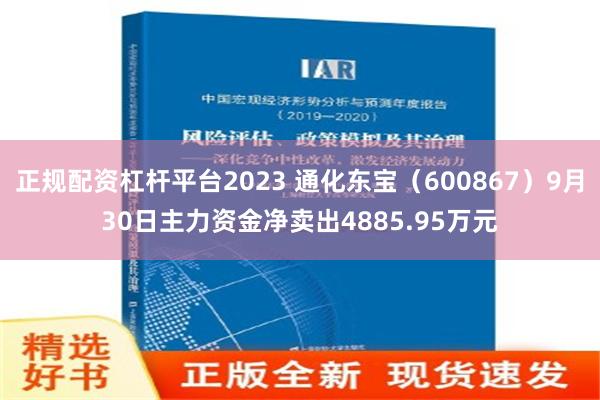 正规配资杠杆平台2023 通化东宝（600867）9月30日主力资金净卖出4885.95万元