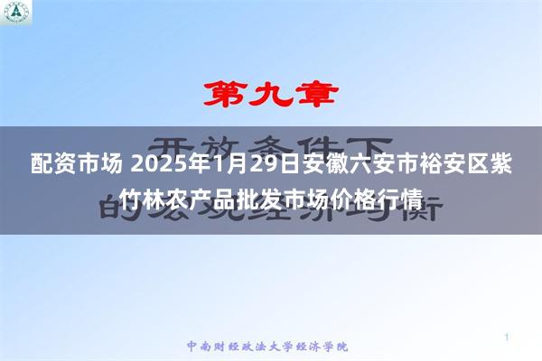 配资市场 2025年1月29日安徽六安市裕安区紫竹林农产品批发市场价格行情